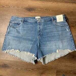 Abercrombie & Fitch Womens Blue the Dad short jean shorts button fly 37/24